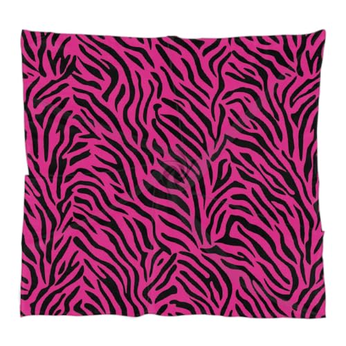 Square Head Scarf Black Pink Zebra Skin Bandana Silk Feel Like Hair Wrap Shawl Lightweight Scarves Fashion Accessories for Women Girls