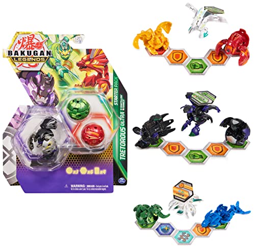 BAKUGAN Legends Starter Pack - Figuras de Acción Coleccionables Pack de 3 Sairus Ultra con Auxillataur y Cycloid - Modelo Aleatorio - 6066092 - Juguetes Niños 6 Años +