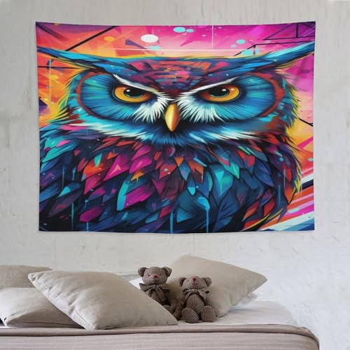 Tapisserie murale hibou 3D PAZZK : la solution pour decorer facilement vos murs de salon
