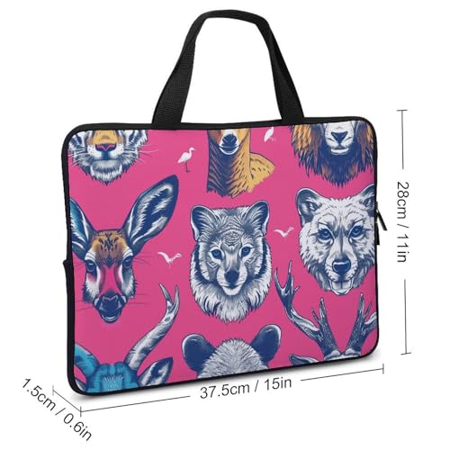Bolso bandolera para laptop con diseño de caras de animales miniatura 3