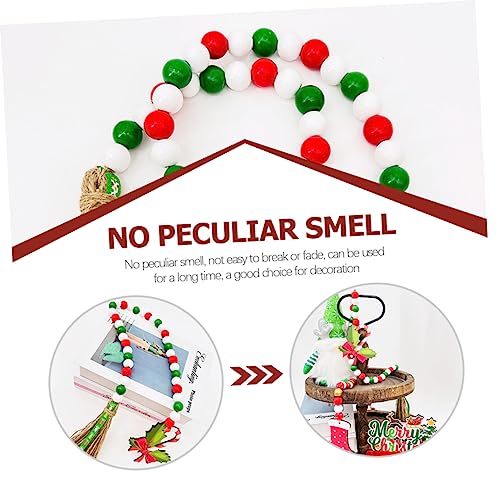 Colgantes navideños de cuentas de madera TOPBATHY guirnalda para manualidades navideñas 7