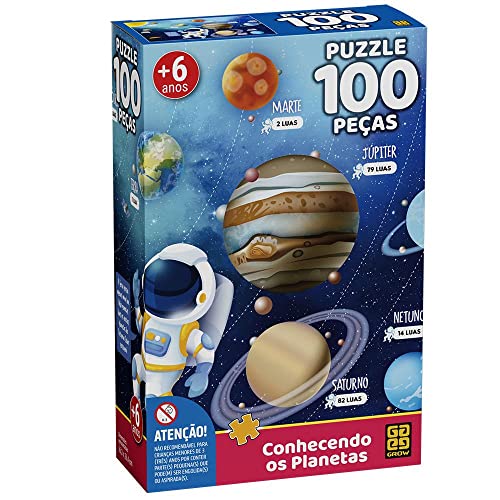 Puzzle 100 peças Conhecendo os Planetas  