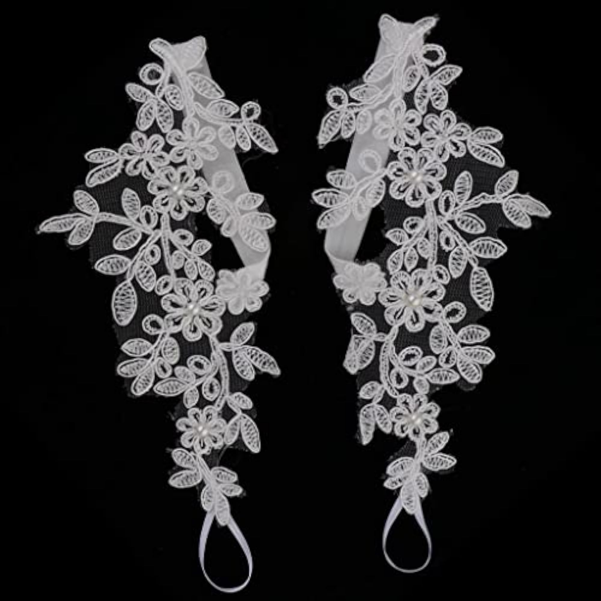 Women's Luxury White Lace Bridal Anklets, Beach Foot Chain