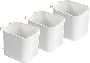 Ikea SKADIS Aufbewahrungsbehälter mit offenem Deckel (passend für SKADIS Peg Board), weiß, 7,5 x 9,5 x 8 cm, Stahl, 203.207.98 - 3 Stück