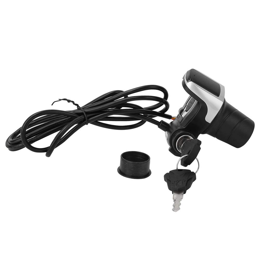 36V Acceleratore a Manopola per Bicicletta Elettrica, Twist Grip con Display LCD e Serratura a Chiave, Compatibile con Bici Elettriche Scooter Moto