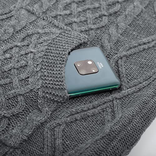 Kancy Kole Womens Sleeveless Oversized Sweater Vest V Neck Button Casual Knit Vests With Pocket(Light Grey,L) #TOP4