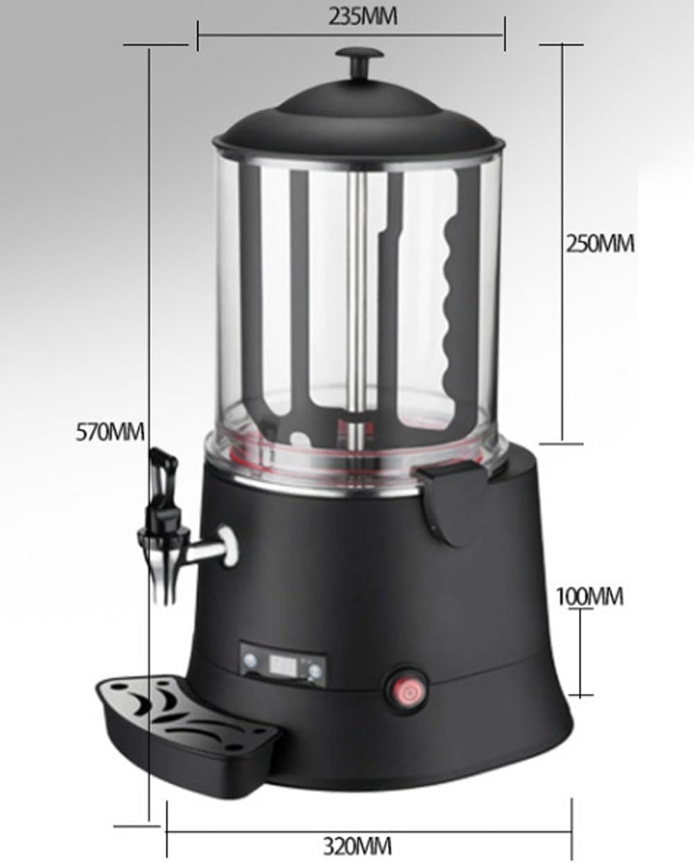Distributeur de chocolat chaud avec écran LED et robinet, réglable de 30 à 90 °C, pour chauffer le lait, le thé, le café, le jus à la maison ou dans le commerce