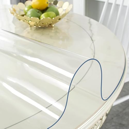 Deep Dream 2.0mm Thick 36 Inches Clear Round Table Cover, Tablecloth Protector for Dining Room & Office