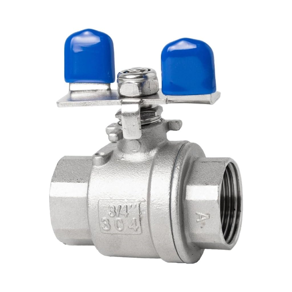 OAMSCEYKW ball valve 1PCS Stainless Steel Butterfly Handle Ball Valves 1/4" 3/8" 1/2" 3/4" 1" Female Threaded Two Piece Ball Valve DN8-DN25(316L,0.75 Inch)