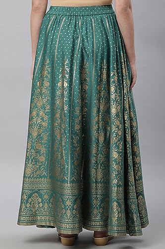 Image of Aurelia Women's Yellow Dori Emb & Zari & Sequins Viscose Blend Straight Kurta and Flared Skirt Set