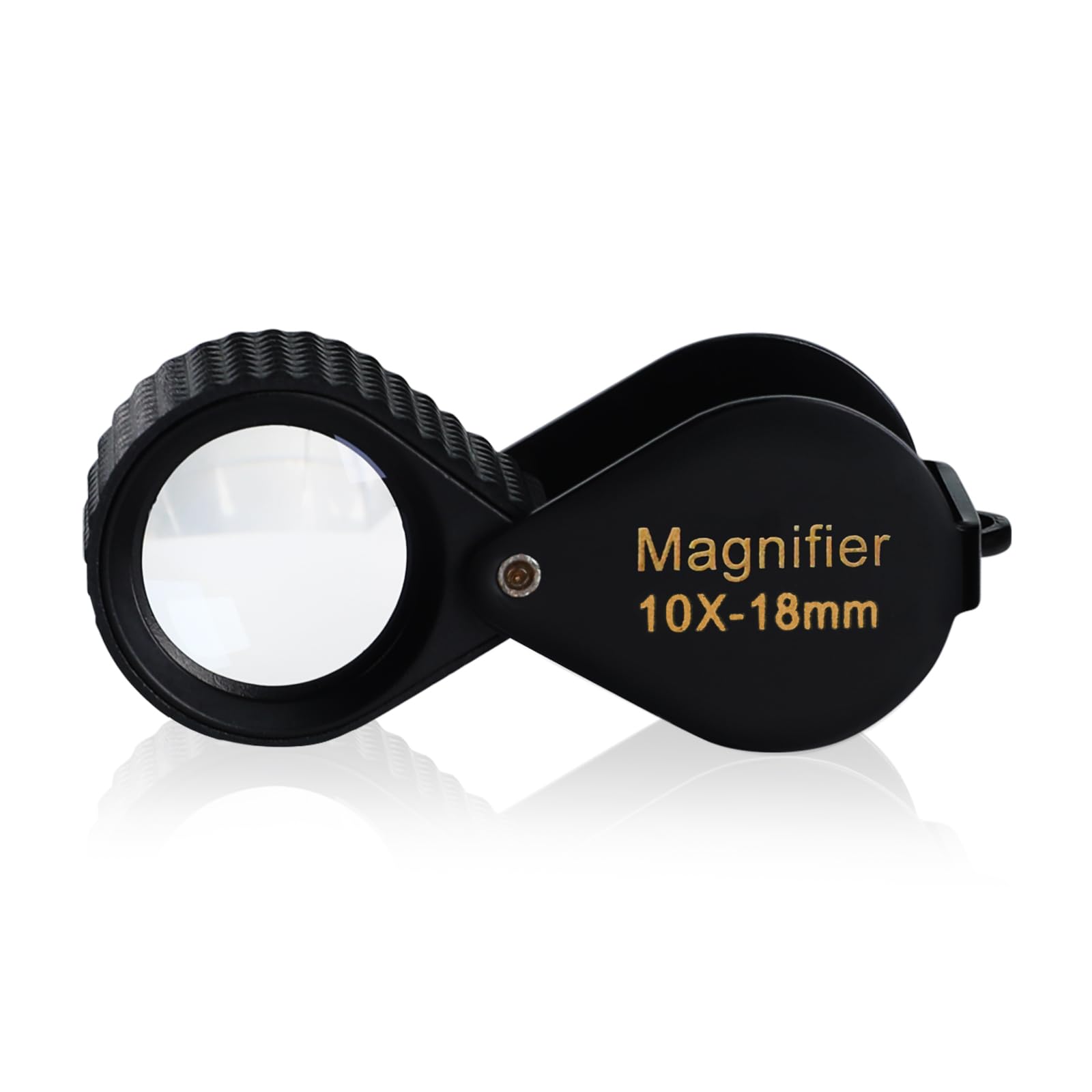 TEKCOPLUS 10x Magnification Triplet Loupe 18mm Portable Gem Loupe with Achromatic & Aplanatic Optic Lens, Battery Free Design for Jewelers & Numismatists