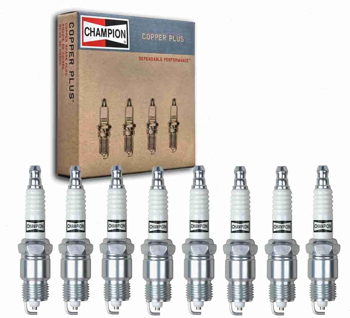 8 pc Champion Copper Plus Spark Plugs compatible with Ford Bronco 5.0L 5.8L 6.6L V8 1978-1996
