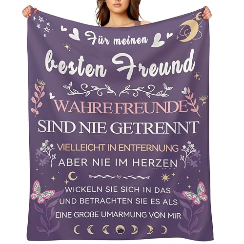 HYNXM Cadeaux pour maman - Couverture douillette amusante pour maman de qualité particulièrement douce - Cadeau d'anniversaire pour maman, cadeau de fête des mères, Pour de bons amis, 152x127cm