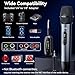 AFUOO Wireless Microphone Set for Singing, Speech & Karaoke, 2.4GHz Dual-Mic Receiver, 200ft, Storage Bag Included, Metal Cordless Mic 2 Pack for Karaoke Machines, PA Systems, PartyBox, Gray-Blue