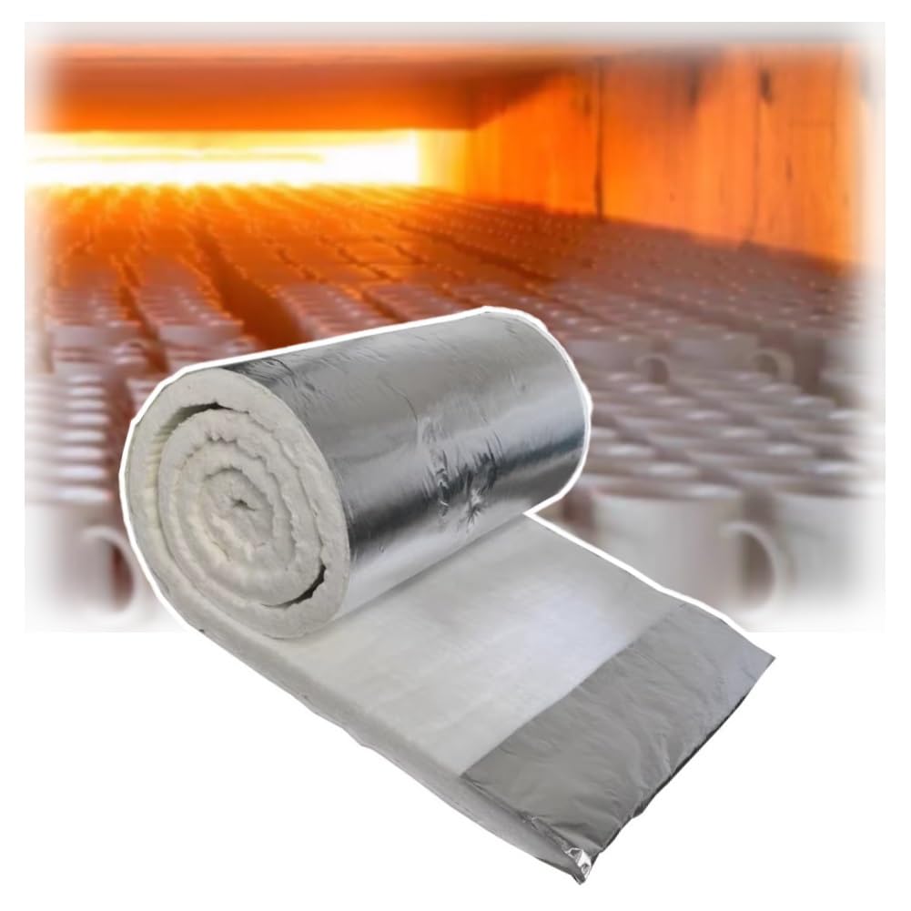 Manta aislante de fibra de cerámica con revestimiento de aluminio para aplicaciones de alta temperatura en hornos, hornos y tuberías industriales
