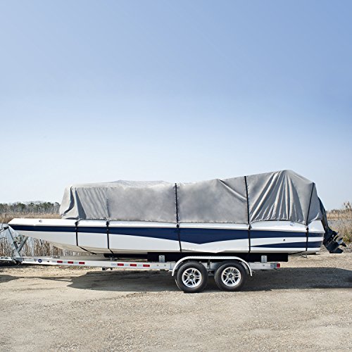 Budge P-300-3 300 Denier Pontoon Cover Gray 24' - 28' Long (Beam Width Up To 110") Lightweight, Waterproof, Uv Resistant #TOP6