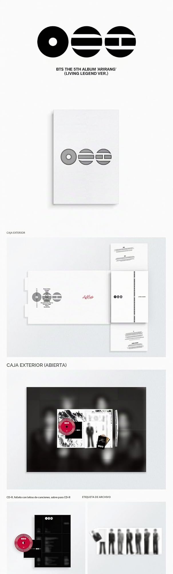 B.T.S ARIRANG [Rooted In Korea + Music + Living Legend + Weverse Albums 4 Ver. Set] El quinto álbum