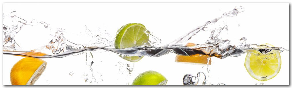 Selbstklebende Küchenrückwand-Folie 'Frucht Wasser' - 400x80 Cm Premium Hart-PVC Für Fliesen-Upgrade