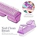 Teenitor Nail Polish Gel Remover Tools Kit with Nail Clips Nail Remover Pads Cuticle Pusher Nail Brushes Nail File Grits 120/180 Buffer Block Grits 400/4000, 6 Pack Purple