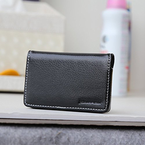 Kingfom Pu Leather Business Card Holder Name Card Case Credit Card Wallet Universal Card Holder With Magnetic Shut Black(Hold 25 Pcs Of Cards) #TOP2