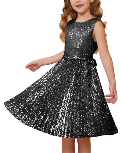 GRACE KARIN Girls Sequin Dress Sleeveless Prom Party Formal Graduations Fancy Tween Girls Dresses Size 5-12