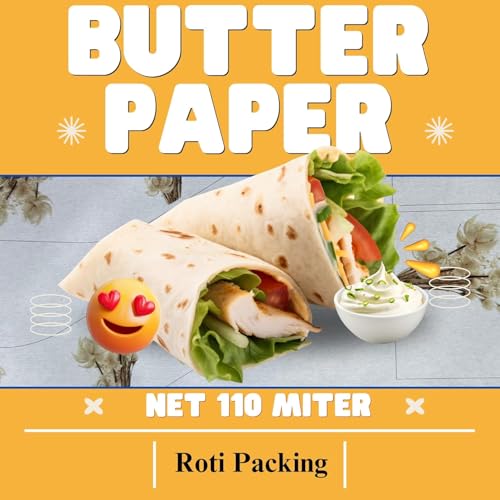 Image of Bunny Box Butter Paper Roll 200 Meter | Premium Non-Stick Food Wrapping & Parchment Paper | Re-Heatable, Eco-Friendly, Non-Bleached, Food Grade Wrap for Cooking, Baking, Packing & Serving