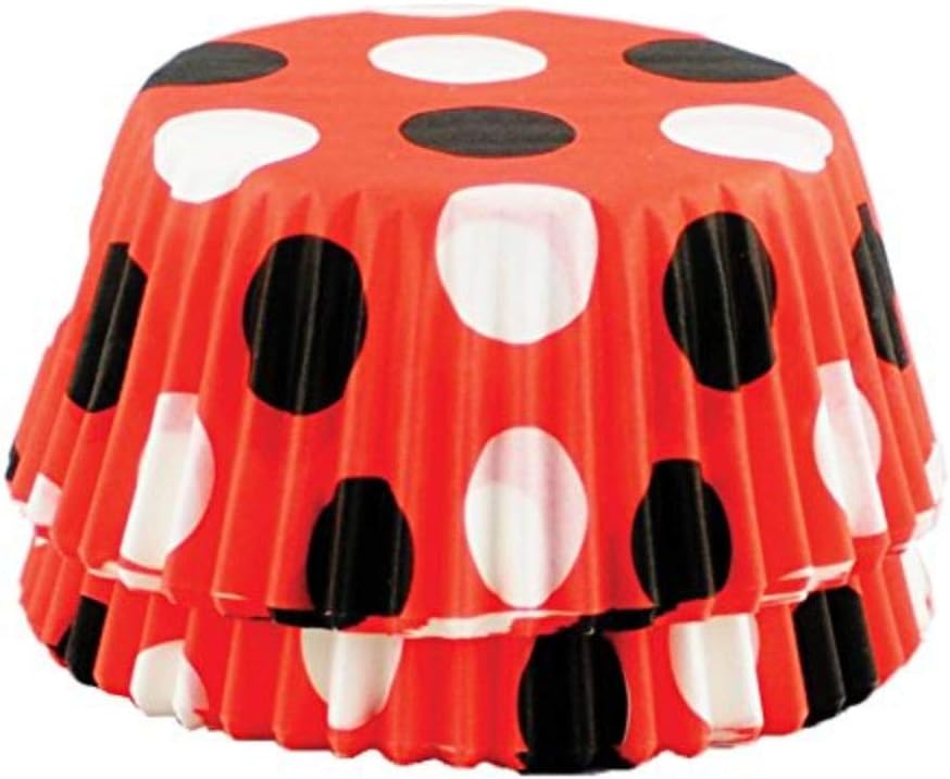 Fox Run Polka Dot Foil Muffin and Cupcake Liners, Set of 50, Standard Size Wrappers