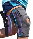 Sparthos Hinged Knee Brace for Larger Legs - Adjustable Stabilizing Support for ACL, MCL, Meniscus Tear, Arthritis - Open Patella - For Men and Women (Plus Size, XXX-Large, Ideal for Thighs 20'-28')