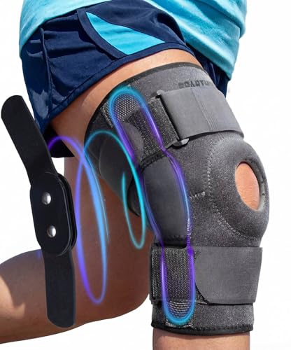 Sparthos Hinged Knee Brace for Larger Legs - Adjustable Stabilizing Support for ACL, MCL, Meniscus Tear, Arthritis - Open Patella - For Men and Women (Plus Size, XXX-Large, Ideal for Thighs 20