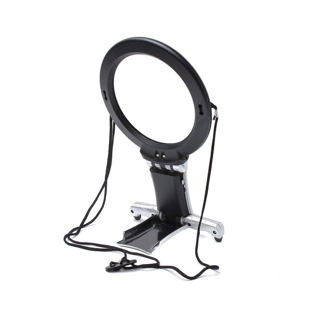 Lente d'ingrandimento, Lente d'ingrandimento 2 in 1 Lente d'ingrandimento grande a mani libere con luce a LED per la lettura Artigianato di cucito Lente d'ingrandimento a doppio scopo grande Lente d'