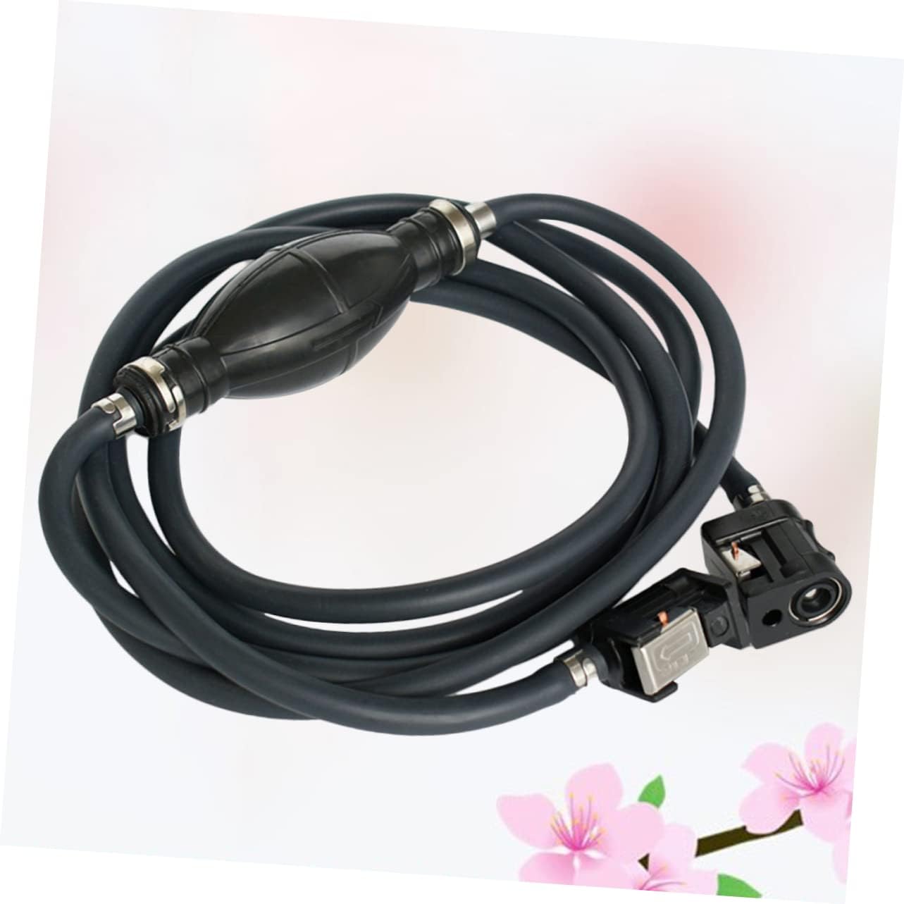 STOBOK Portable Motorcycle Outboard Fuel Tank Hand Pump Manual Fuel Transfer Pump with Anti Static Tubing Fittings Black Ideal for Gas Fuel Transfer