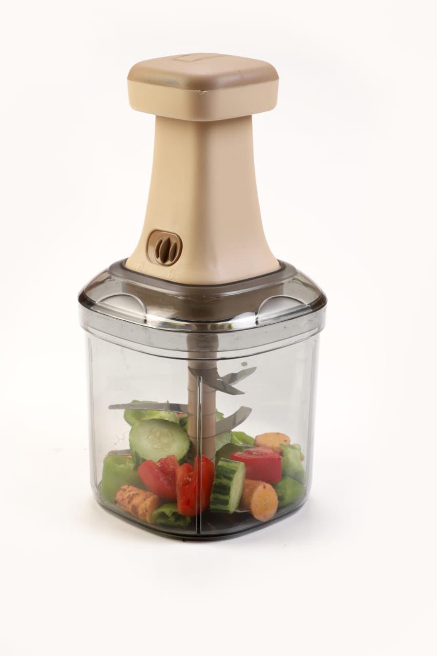 KARTASYA Hexa Push Chopper, 1000ml Manual Food Processor, Vegetable and Onion Cutter with Stainless Steel Blades-picture-31