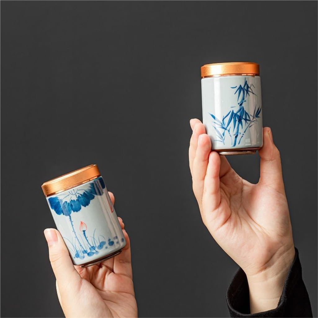 Pojemniki na herbatę luzem Ceramiczny luźny pojemnik do przechowywania herbaty Mały podróżny przenośny mały pojemnik na herbatę Pu'er zielona herbata czarna herbata uszczelniona puszka ceramiczna