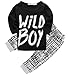 Baby Boys "Wild Boy" T-shirt and Grid Pants Outfit (Long sleeve,0-6M)