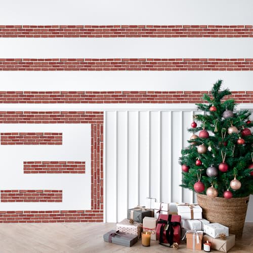 Image of BeYumi Red Brick Border Trim - 65ft Back to School Red Brick Straight Rolled Border Trim Realistic Rustic Faux Wall Bulletin Board School Classroom Party Office Chalkboard Home Furniture Decoration