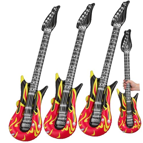 KICHOUSE 4piezas Guitarra Inflable Divertido Juguete para Piscina Fiestas Instrumento Portátil De PVC Acuáticos