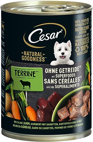 CESAR Premium Hundenassfutter in der Dose - Natural Goodness - Dose mit Lamm 6 x 400g
