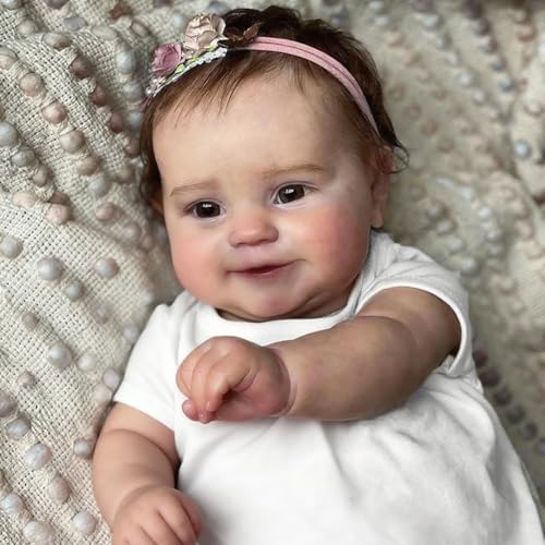 Bebê Reborn Boneca Realista Menina Corpo de Silicone 48cm Olhos C...
