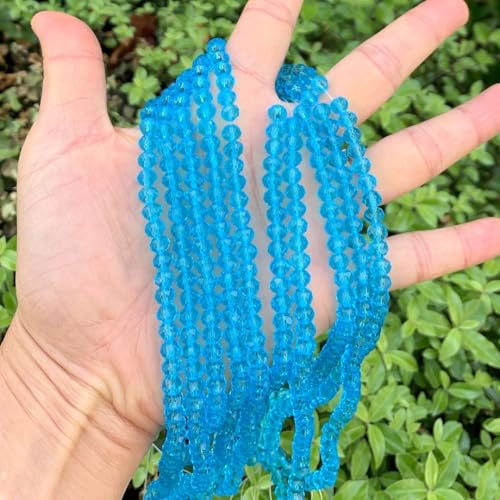 Image of 1000pcs Czech Faceted Rondelle Crystal Glass Beads 6mm Bulk Aquamarine Blue
