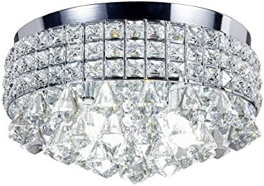 MonaLisa Gallery Ceilling Flush Mount Chandelier Fixture, Chrome Finish, MG-103/X-4L W13.5xH30-Silver