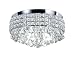 New Galaxy 4-Light Chrome Finish Metal Shade Flushmount Crystal Chandelier Ceiling Fixture