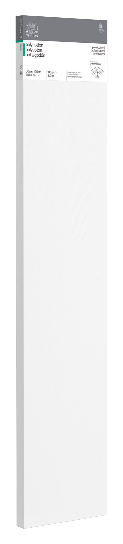 Winsor & Newton 6206050 Professional Keilrahmen Deep Edge aus Baumwollmischgewebe, 385 g/m², 3-fach grundiert, mittlere Körnung, ideal für die Ölfarben und Acrylfarben - 30x150cm