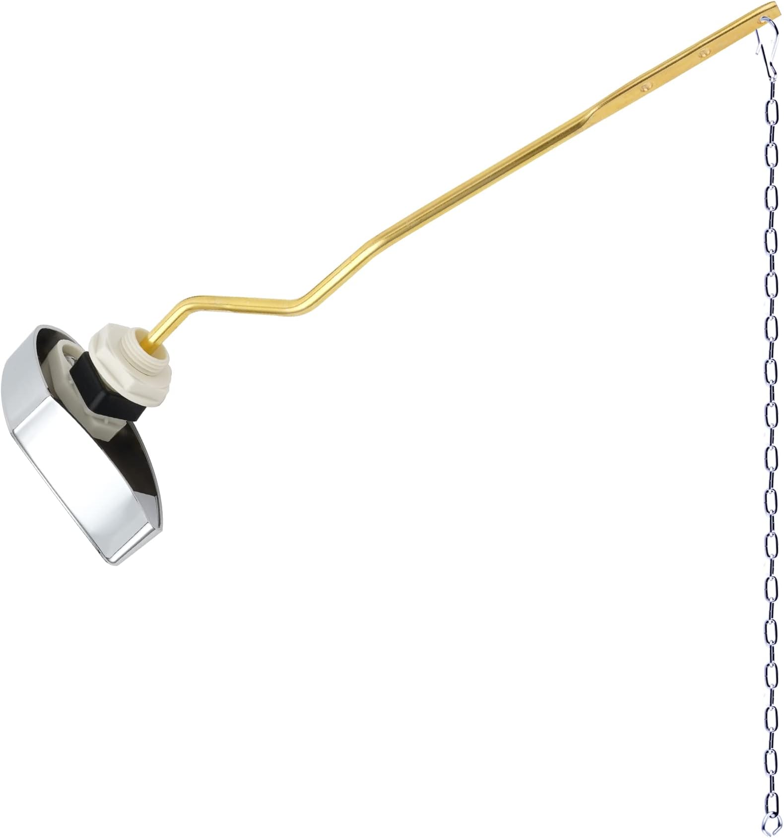 Hibbent Flush Tank Lever Compatible with TOTO THU068#CP Trip Lvr for St743S, Side Mount Toilet Handle Tank Flush Lever Replacement, Toilet Repair Handle with Stainless Steel Flapper Chains, Chrome