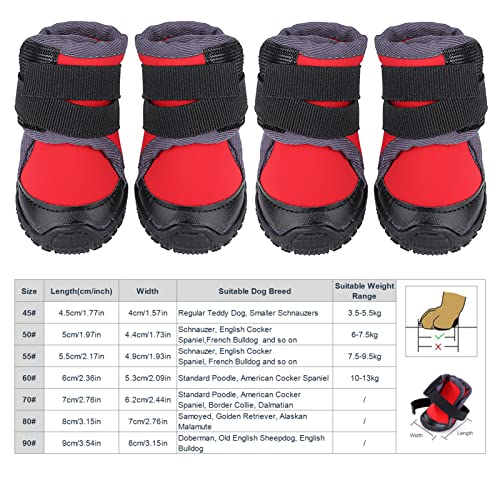 Chiens Bottes Nonslip Imperméable Sports de Plein Air Chaussures Chien À La Mode Pet Chiot Escalade Running Hunt Walk Bottes d'escalade pour （45Rouge）