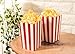100 Pack Paper Popcorn Boxes for Movie Night and Birthday Party Supplies, Red & White, 5.5 in