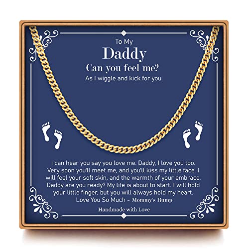 Ieftop First Fathers Day Gifts for New Dad, New Dad Gifts for Men, Gold Cuban Chain for Men Necklace Daddy Jewelry New Dad Gifts 1st Fathers Day Dad Gifts for New Dad Happy Fathers Day Birthday Gifts