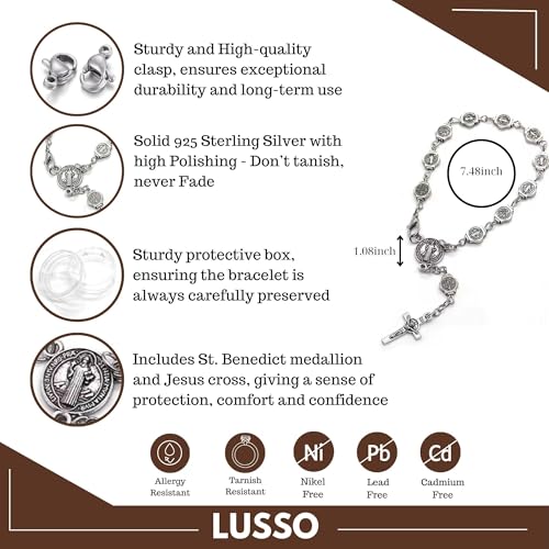 St. Benedict Rosario Bracelet - San Benito Charm for Women and Men, Catholic Gift3
