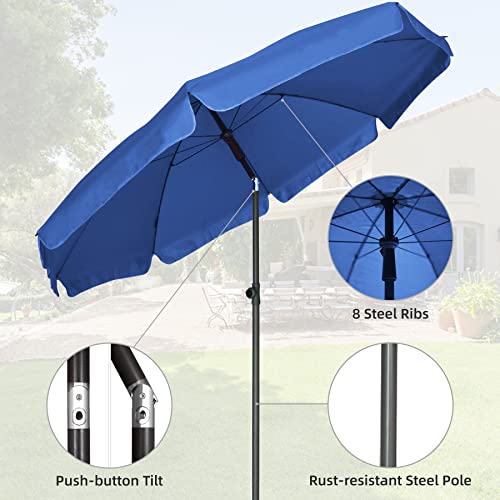 AMMSUN 6.5 ft Patio Umbrella, Small Table Umbrella with Push Button Tilt, UV 50+ Protection, Small Patio Parasols for Garden, Balcony and Backyard, Navy Blue image 6