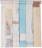 17.7x195 Inches Self Adhesive Vinyl Colorful Beach Wood Look Contact Paper Shelf Liner for Kitchen C