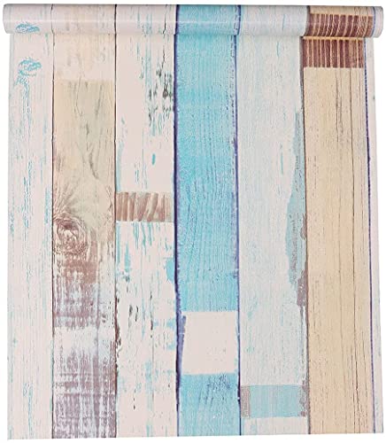 17.7X195 Inches Self Adhesive Vinyl Colorful Beach Wood Look Contact Paper Shelf Liner For Kitchen Cabinets Dresser Drawer Table Cupboard Bookshelves Funiture Wall Decor #TOP6